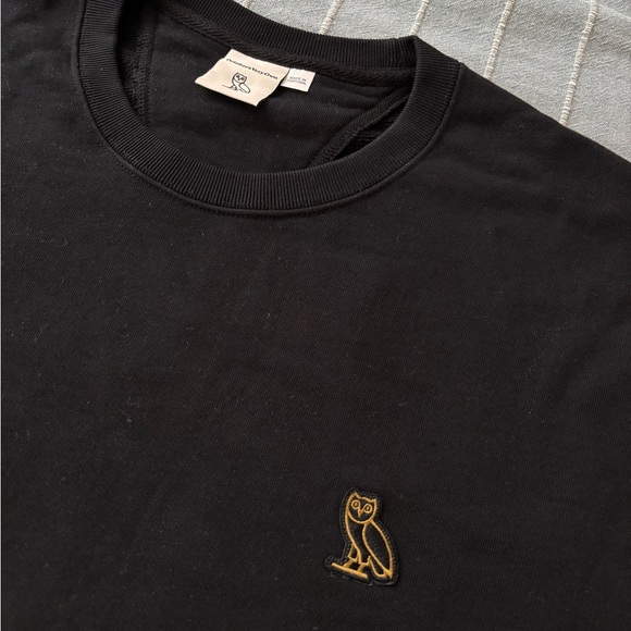 OVO Sweaters - OVO Black Crew Neck Sweater with Gold Logo